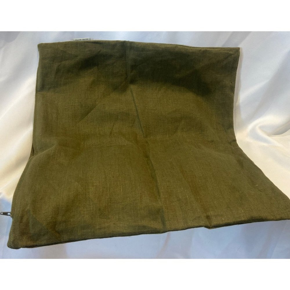 Pillow Decor Brand 19” Square Pillow Cover Olive Green set Of 2 Zip Closure